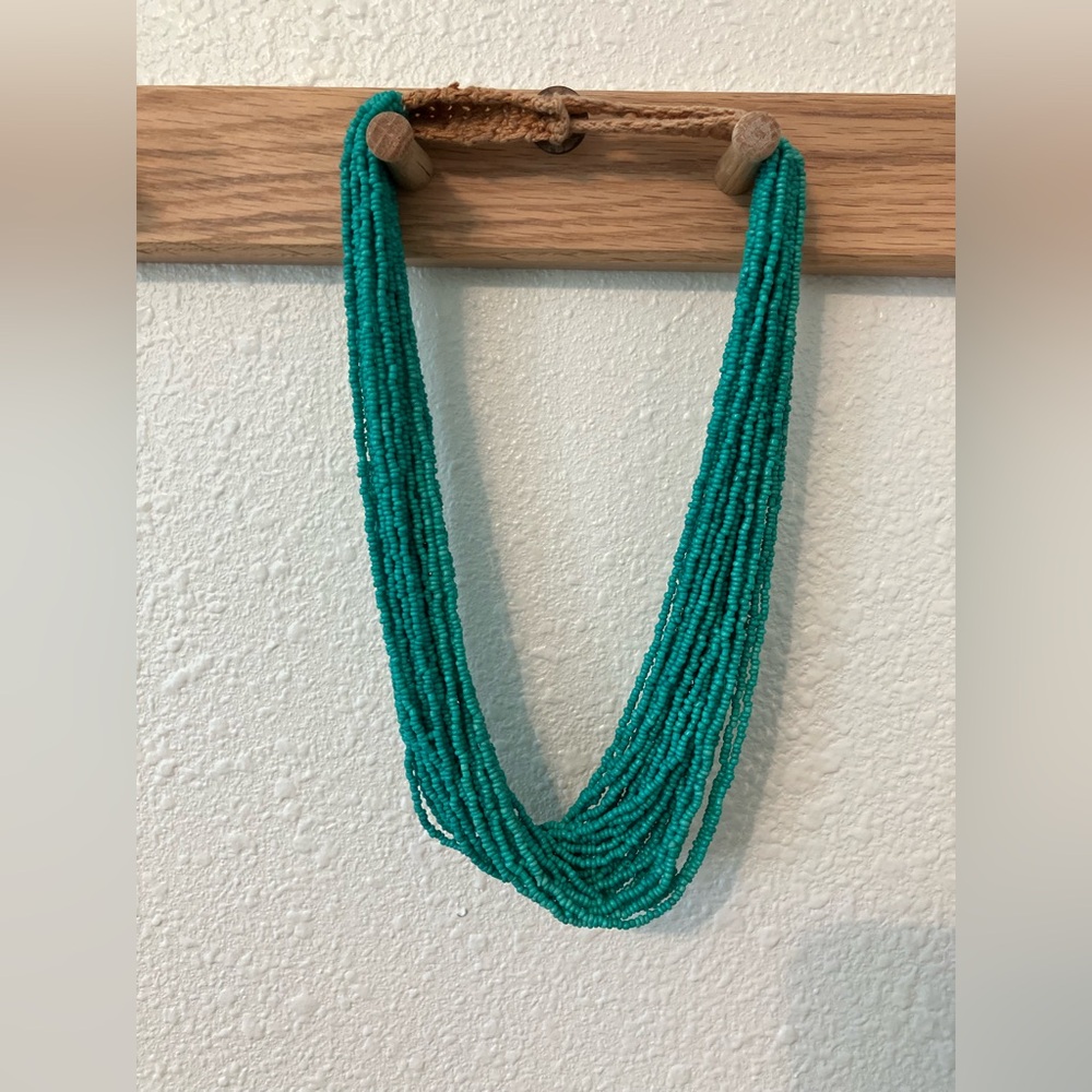 Cost Plus World Market Teal Beaded Necklace